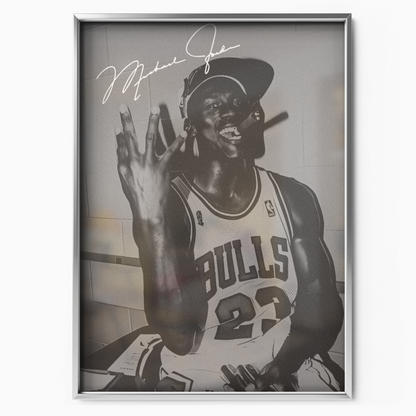 Michael Jordan Chicago Bulls Portrait (b&w Signature)