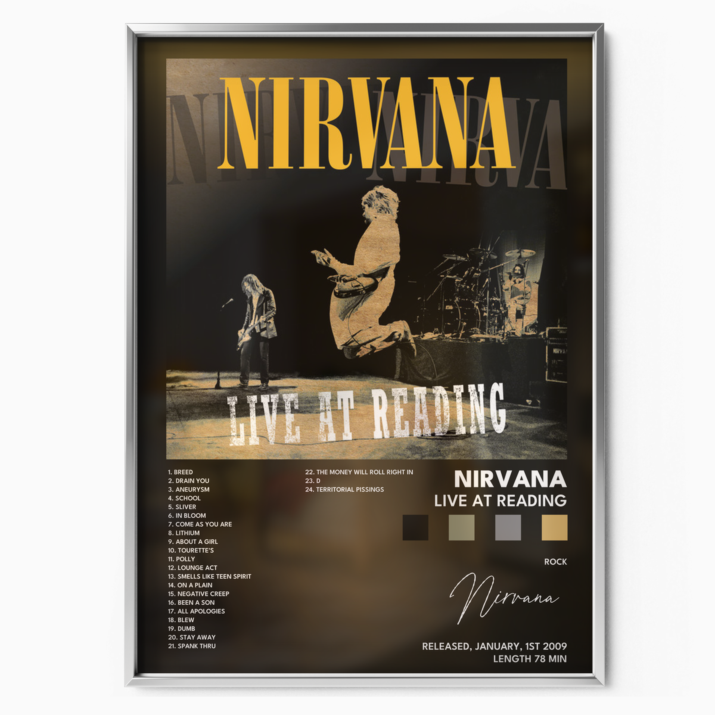 nirvana Live at Reading poster