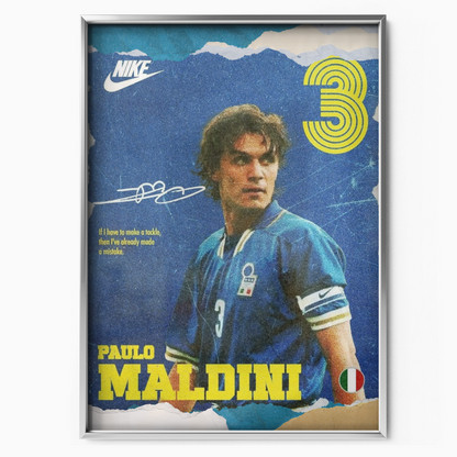 Paolo Maldini - Italy Number 3 Poster