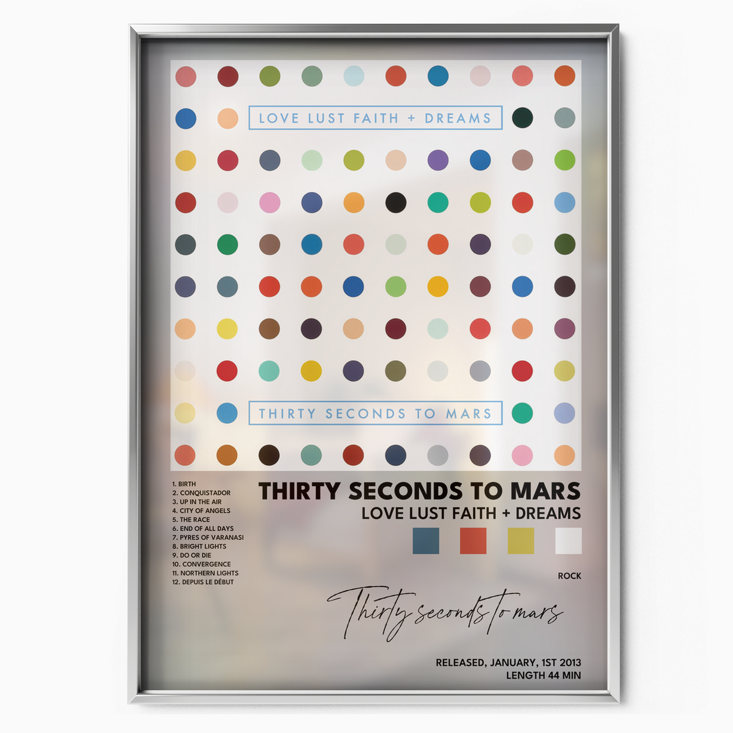 thirty seconds to mars LOVE LUST FAITH  DREAMS poster