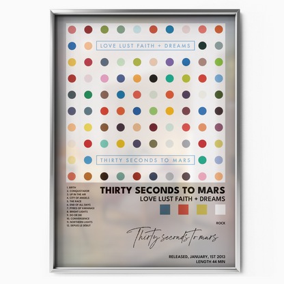 thirty seconds to mars LOVE LUST FAITH  DREAMS poster