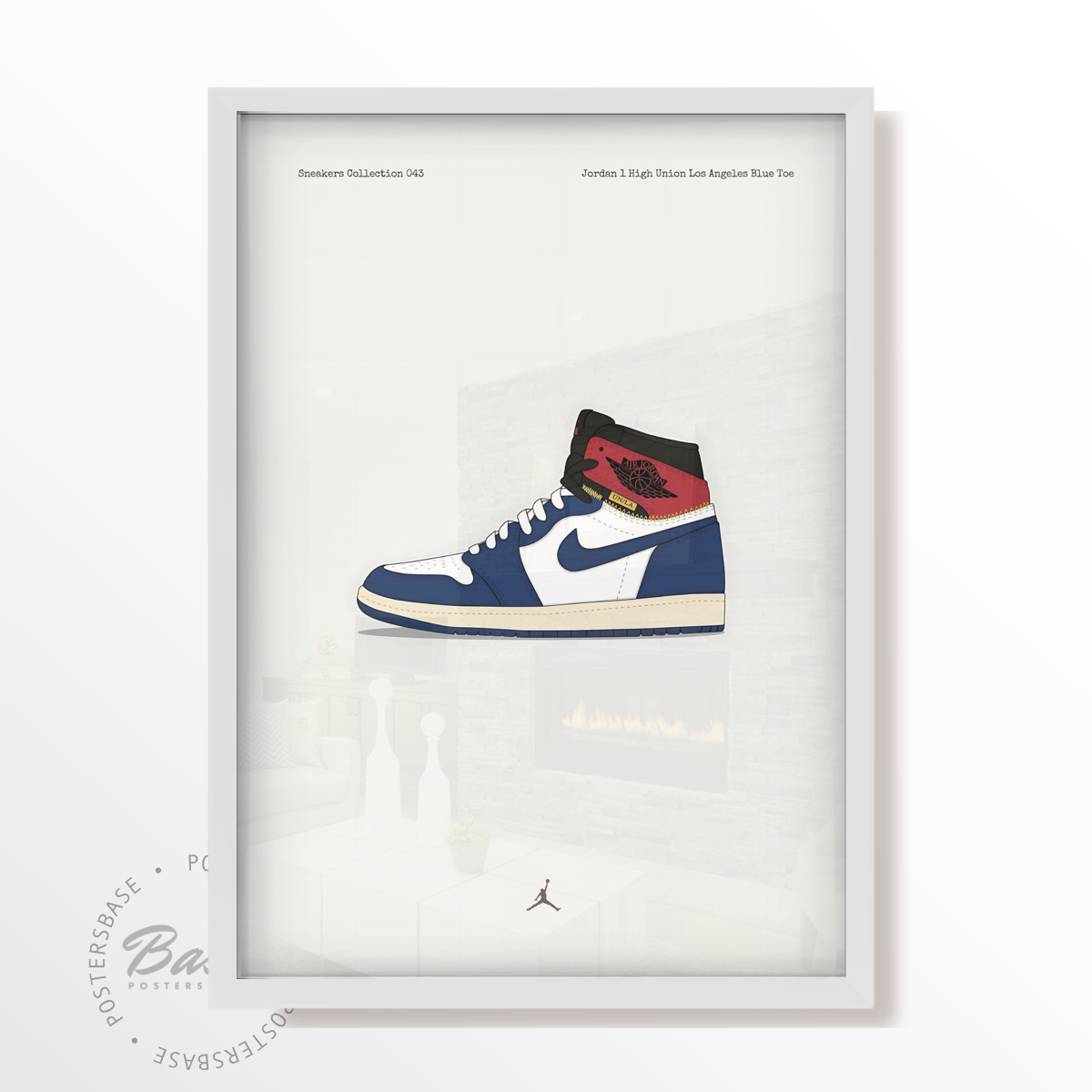 Jordan 1 High Union Los Angeles Blue Toe Poster from 7.95 Free Shipping Posters Base