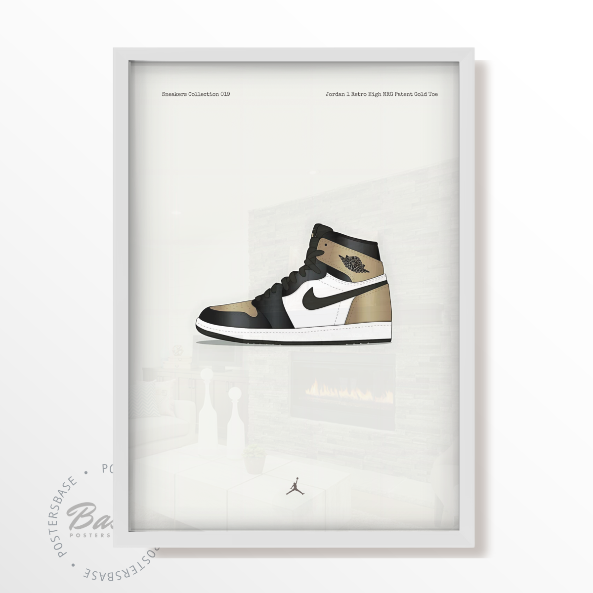 Jordan 1 Retro High NRG Patent Gold Toe Poster from 7.95 Free Shipping Posters Base