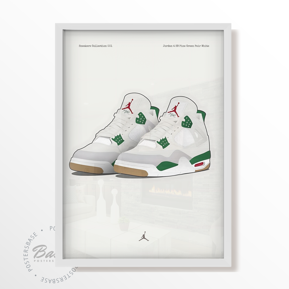 Jordan 4 SB Pine Green Pair White