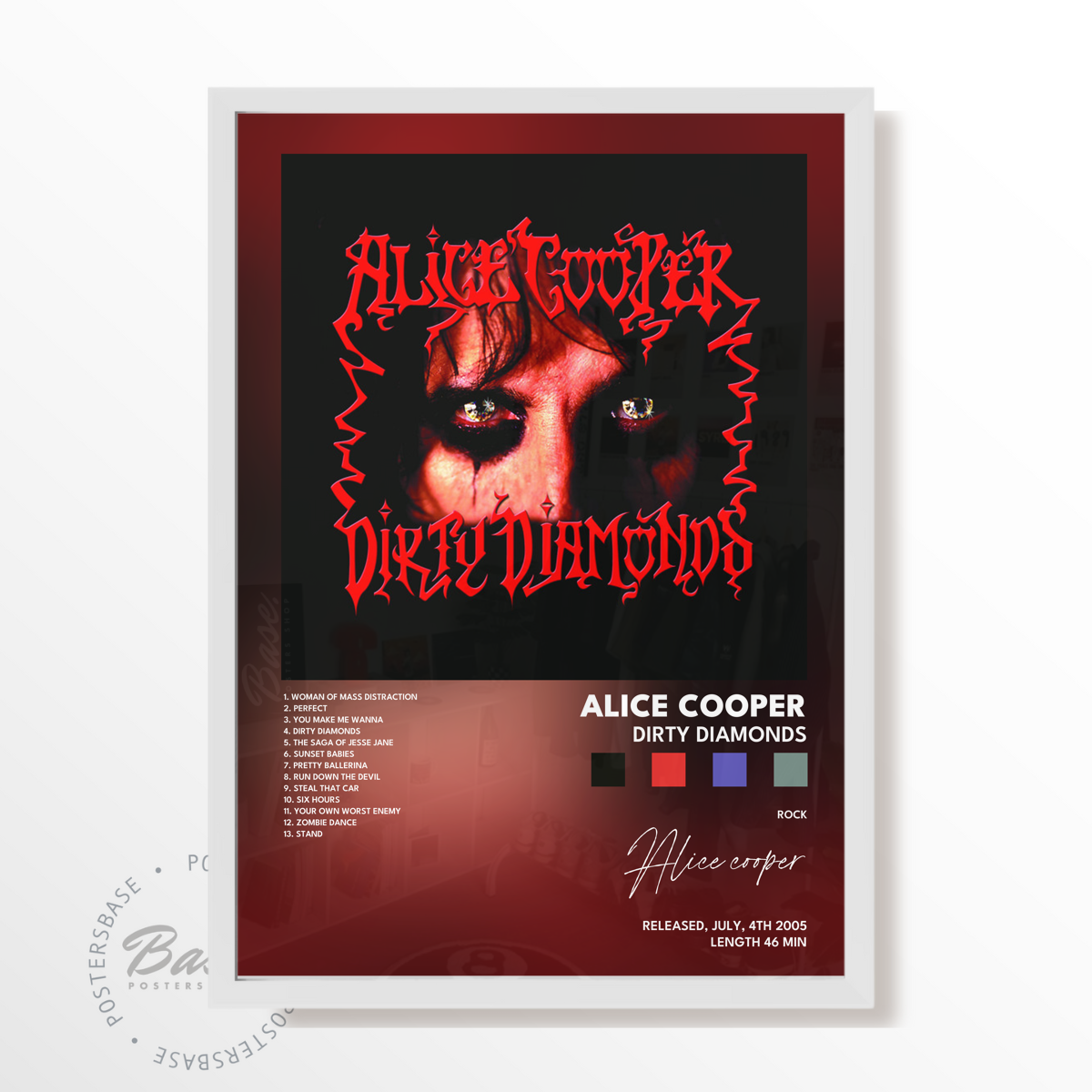 alice cooper Dirty Diamonds poster