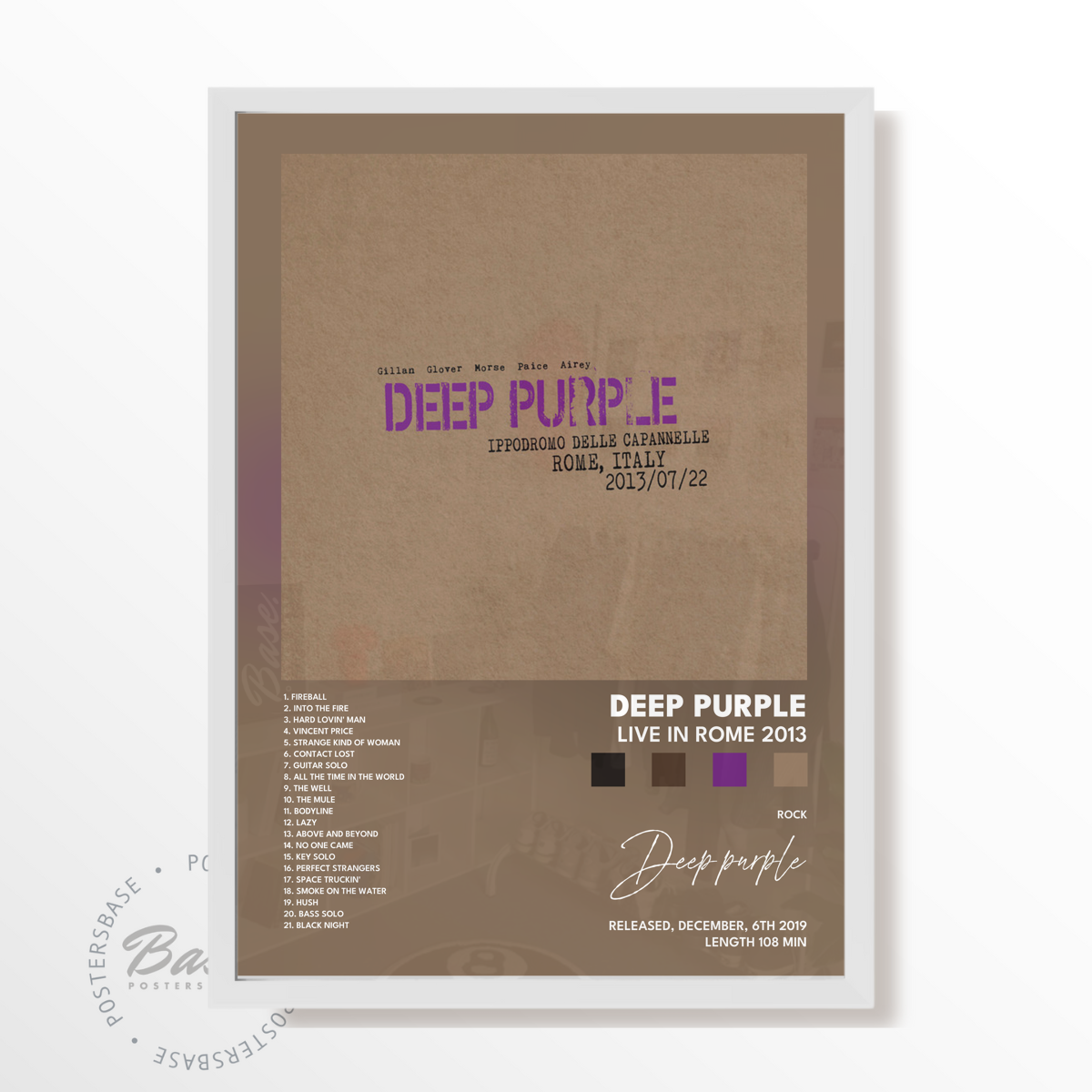 deep purple Live in Rome 2013 poster