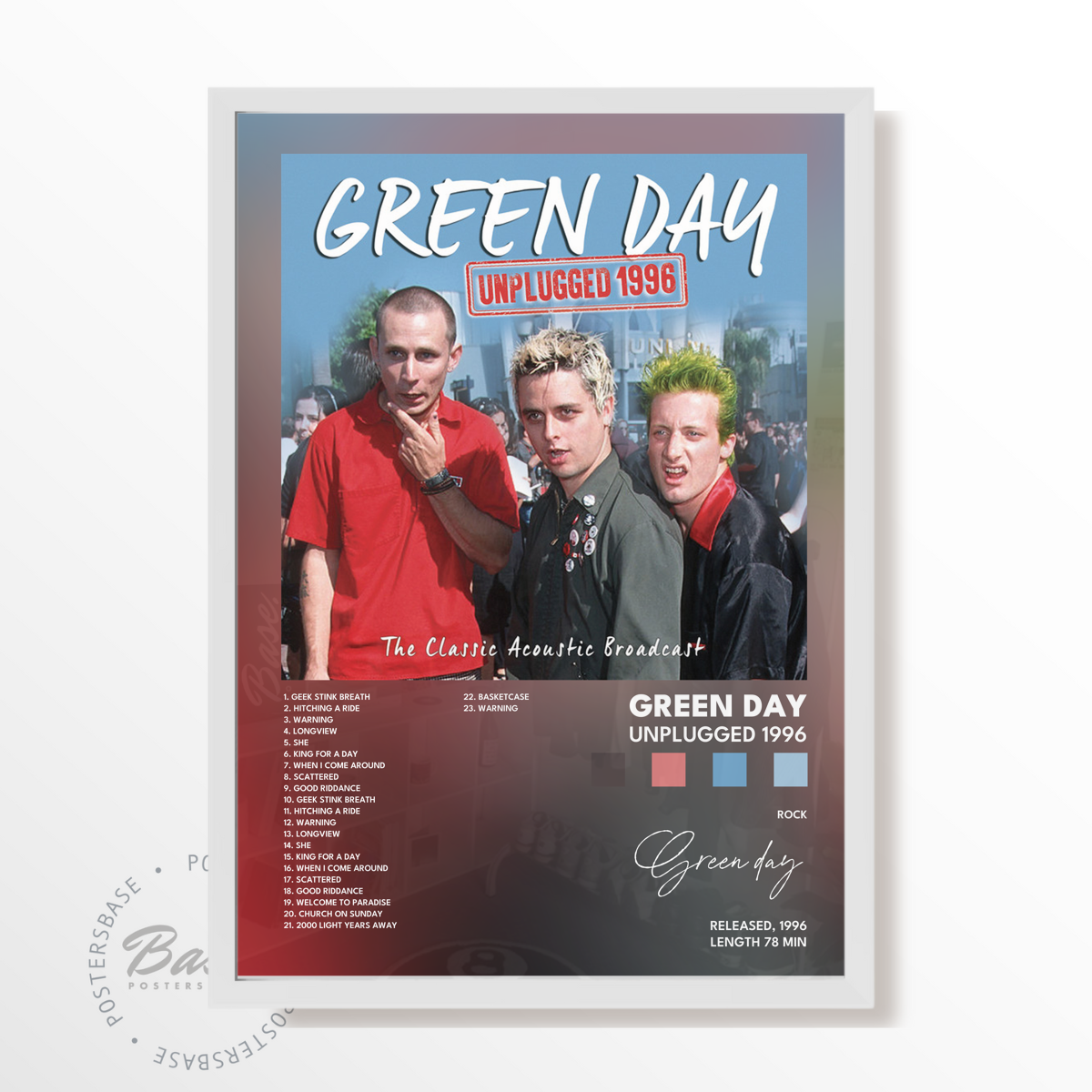 green day Unplugged 1996 poster