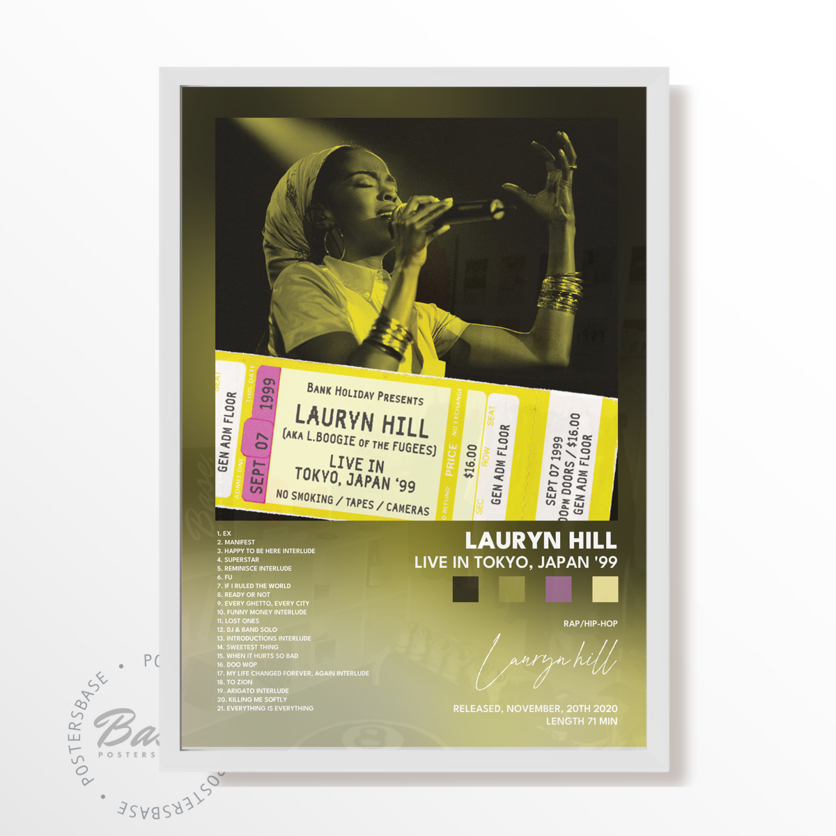 lauryn hill Live in Tokyo Japan 99 poster