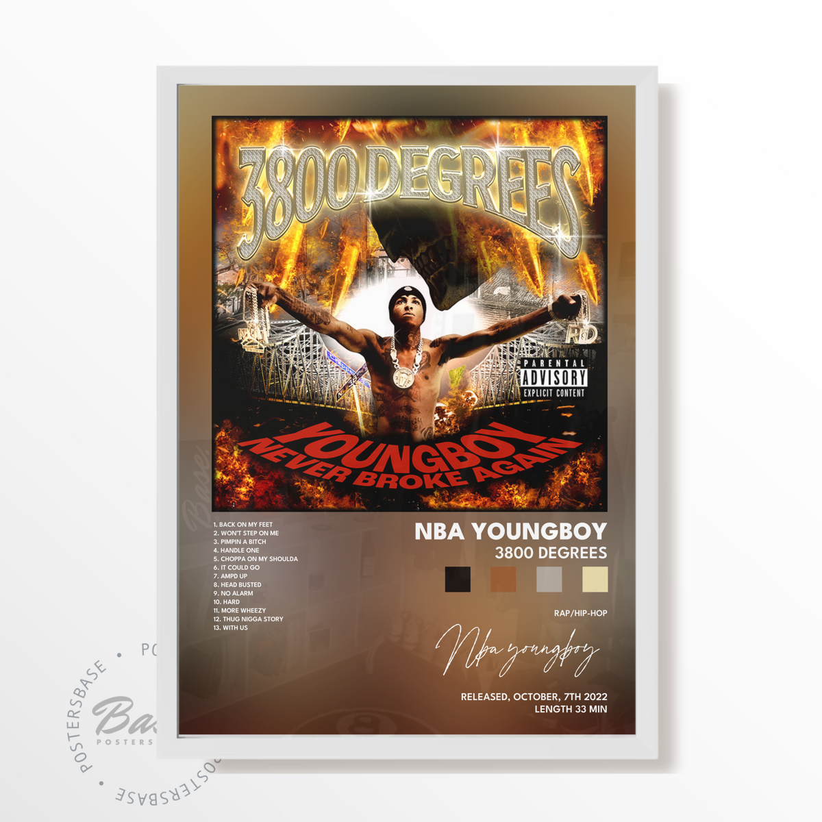 nba youngboy 3800 Degrees poster