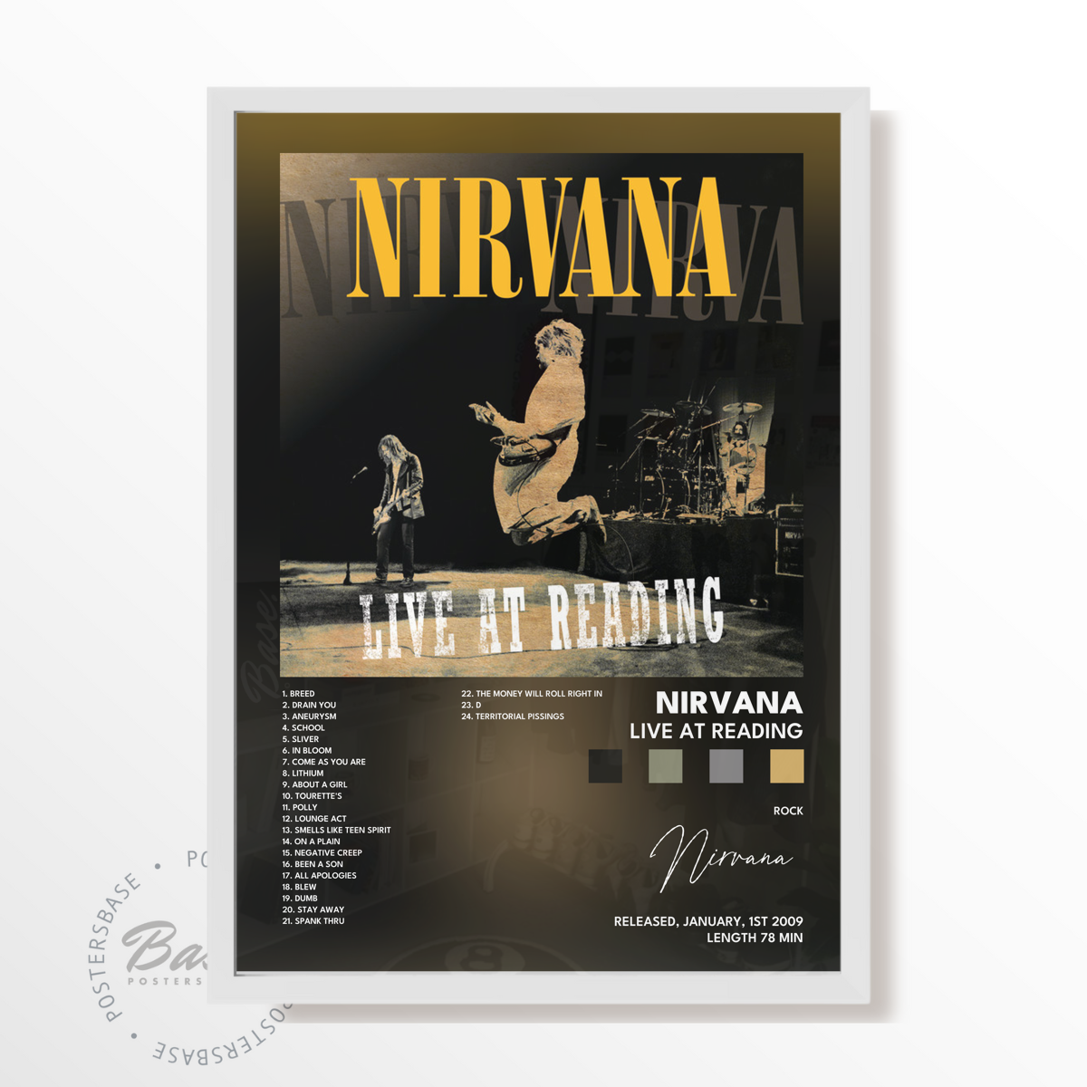 nirvana Live at Reading poster