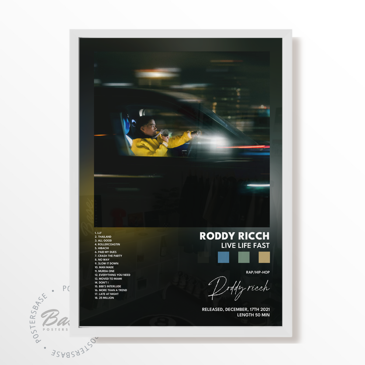 roddy ricch LIVE LIFE FAST poster