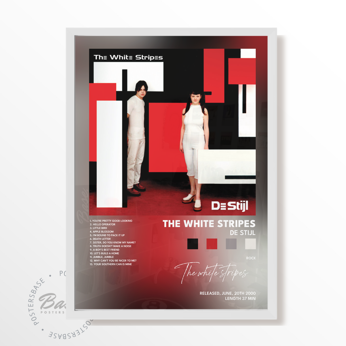 the white stripes De Stijl poster