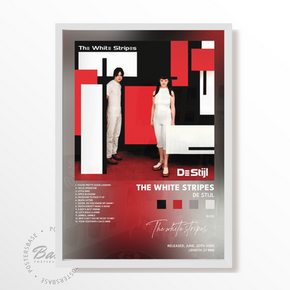 the white stripes De Stijl poster