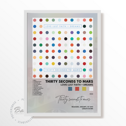 thirty seconds to mars LOVE LUST FAITH  DREAMS poster