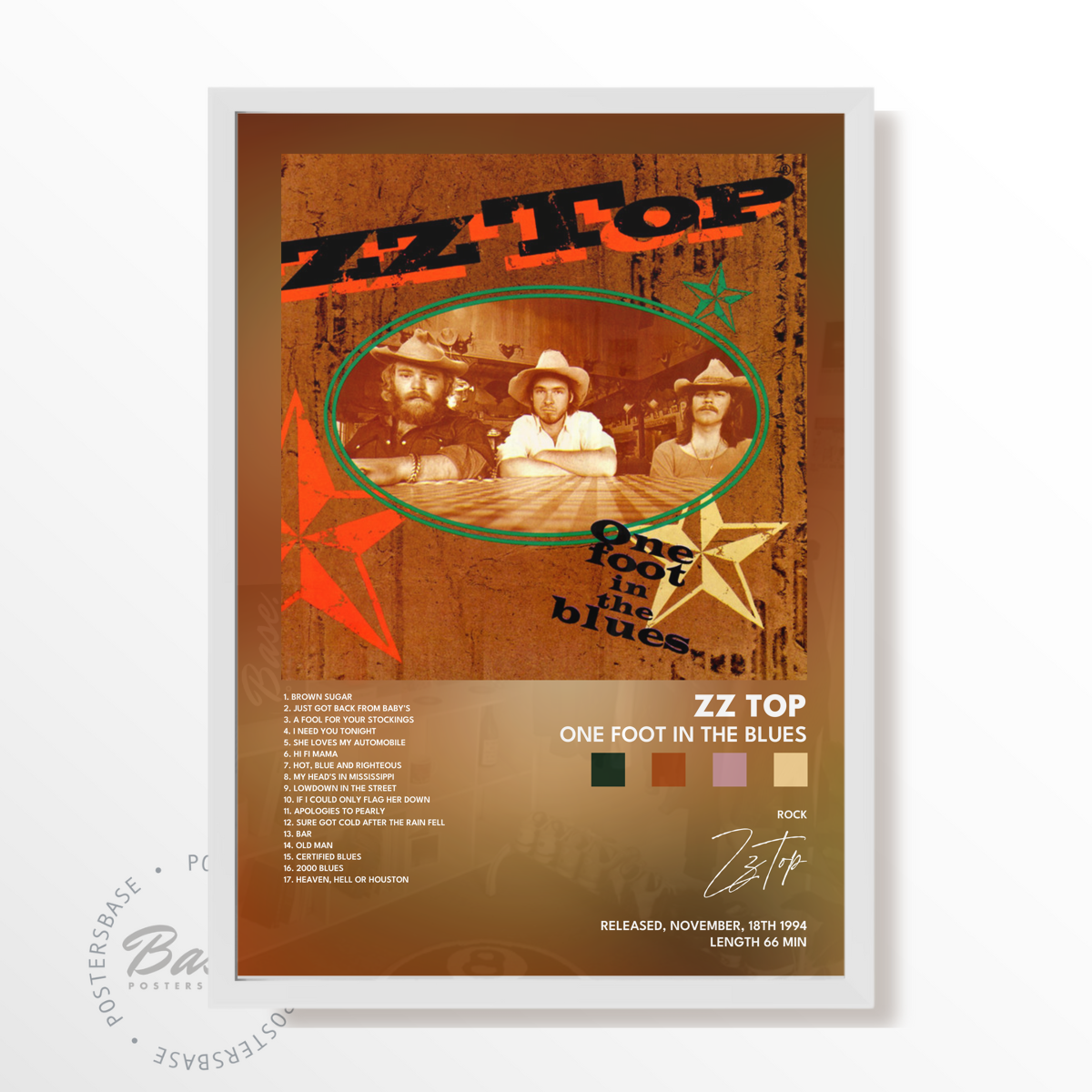 zz top One Foot in the Blues poster