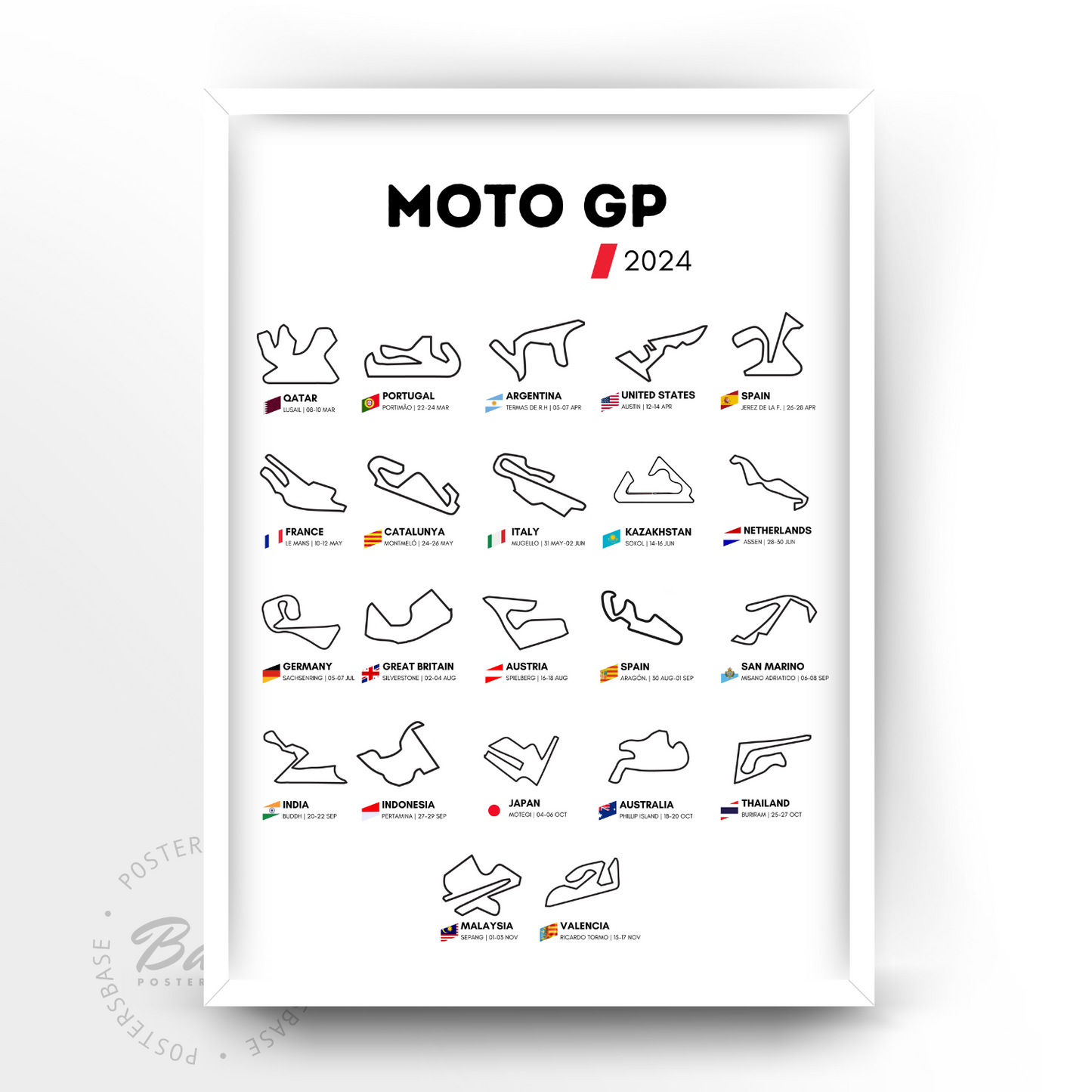 Circuito Parede Moto GP 2023 Branco 