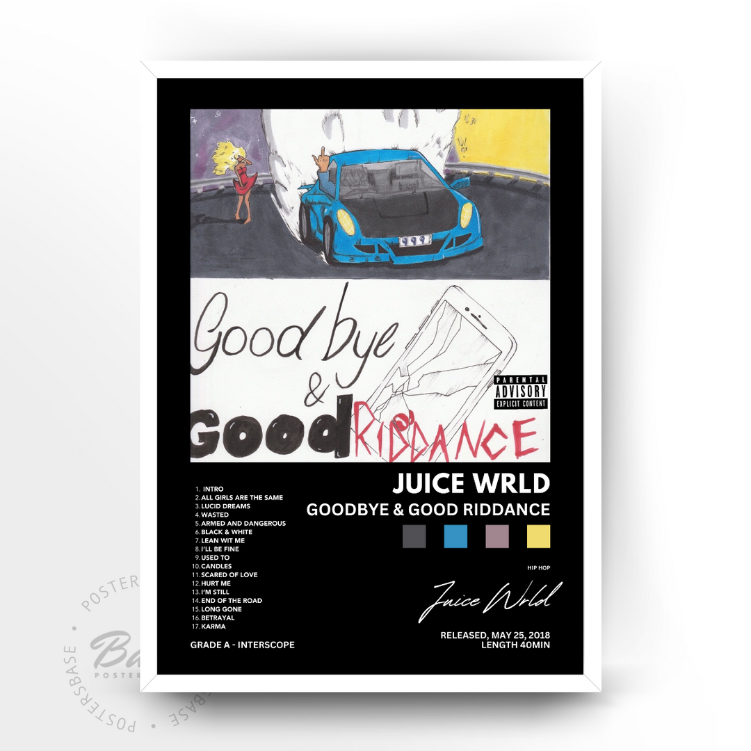 Juice Wrld Goodbye & Good Riddance Albumcover-Poster, Leinwandfoto für Schlafzimmer, Vintage-Musik-Kunstdrucke, dekoratives Geschenk für Zuhause, 20 x 30 cm, Rahmenstil Juice Wrld Goodbye & Good Riddance Albumcover-Poster, Leinwandfoto für Schlafzimmer, Vintage-Musik-Kunstdrucke, dekoratives Geschenk für Zuhause, 20 x 30 cm, Rahmenstil