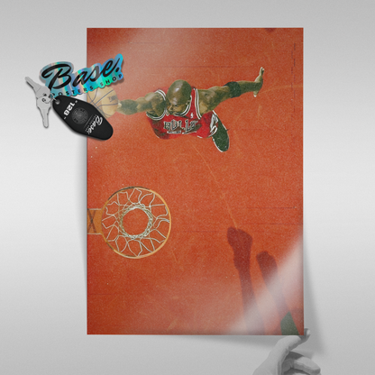 Basketball Shadow Dunk Red Minimalist