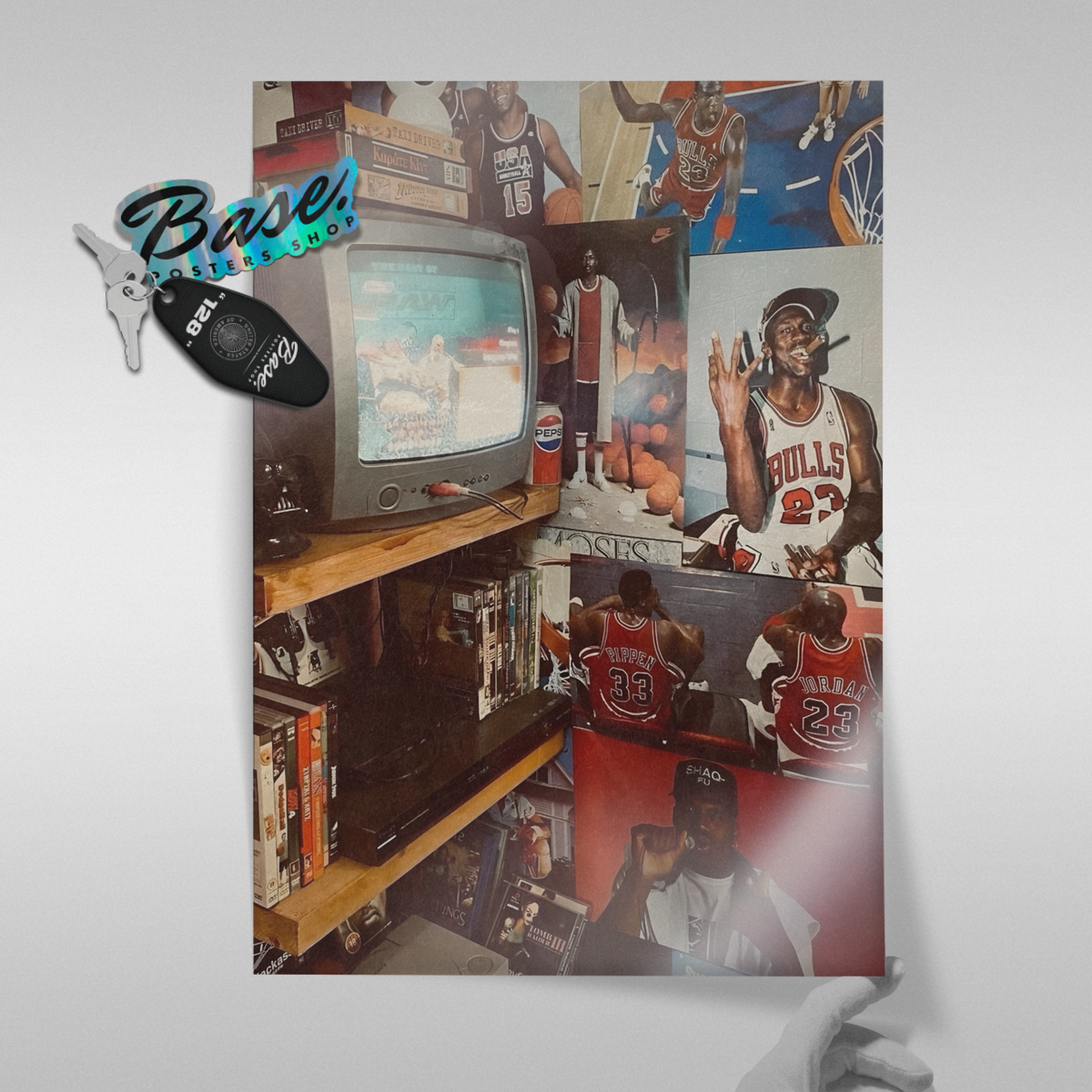 Chicago Bulls Memorabilia Room Vintage Tv _ 90s Vibes