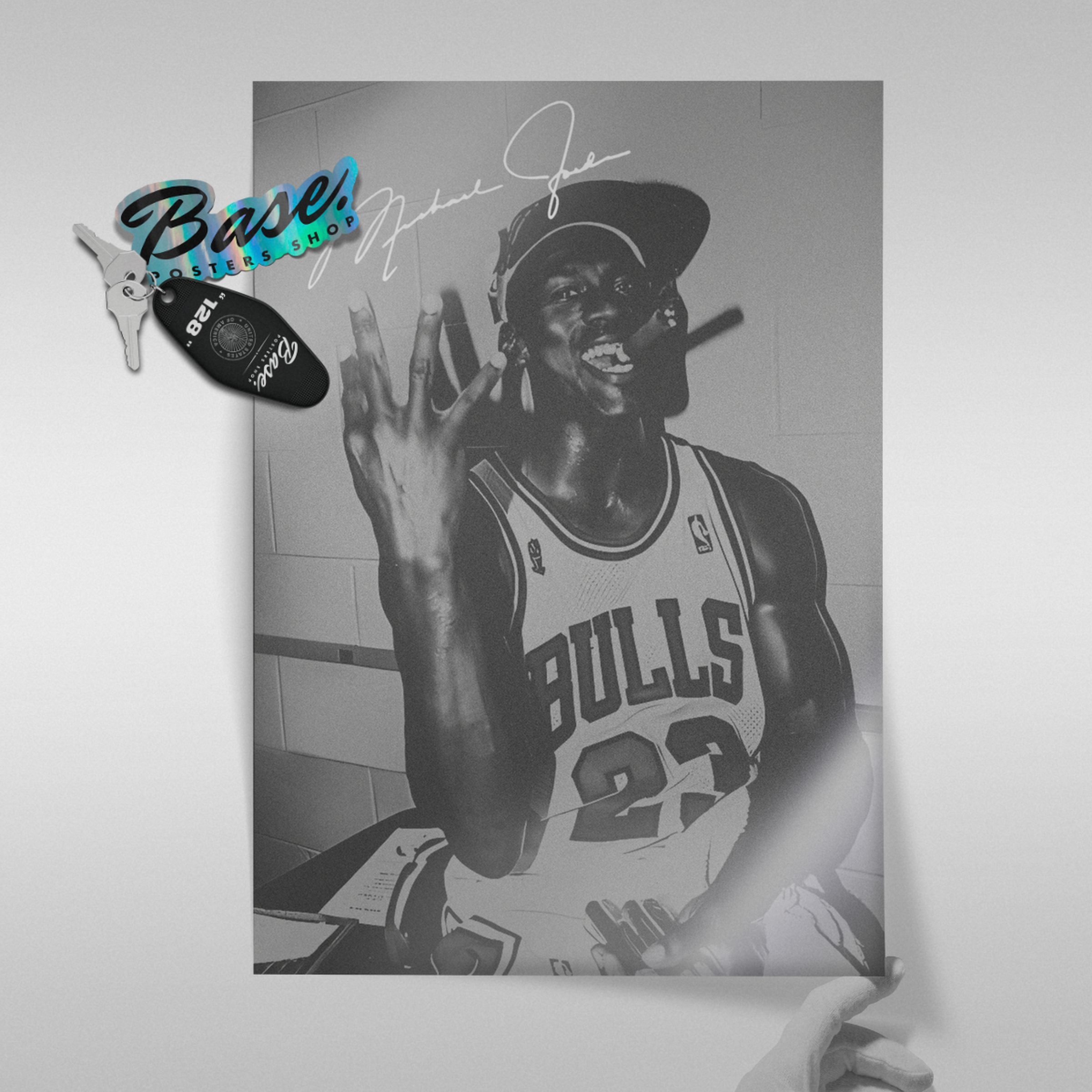 Michael Jordan Chicago Bulls Portrait (b&w Signature)