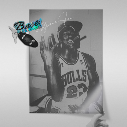 Michael Jordan Chicago Bulls Portrait (b&w Signature)