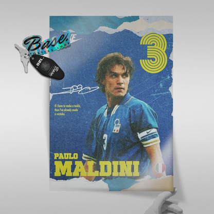 Paolo Maldini - Italy Number 3 Poster