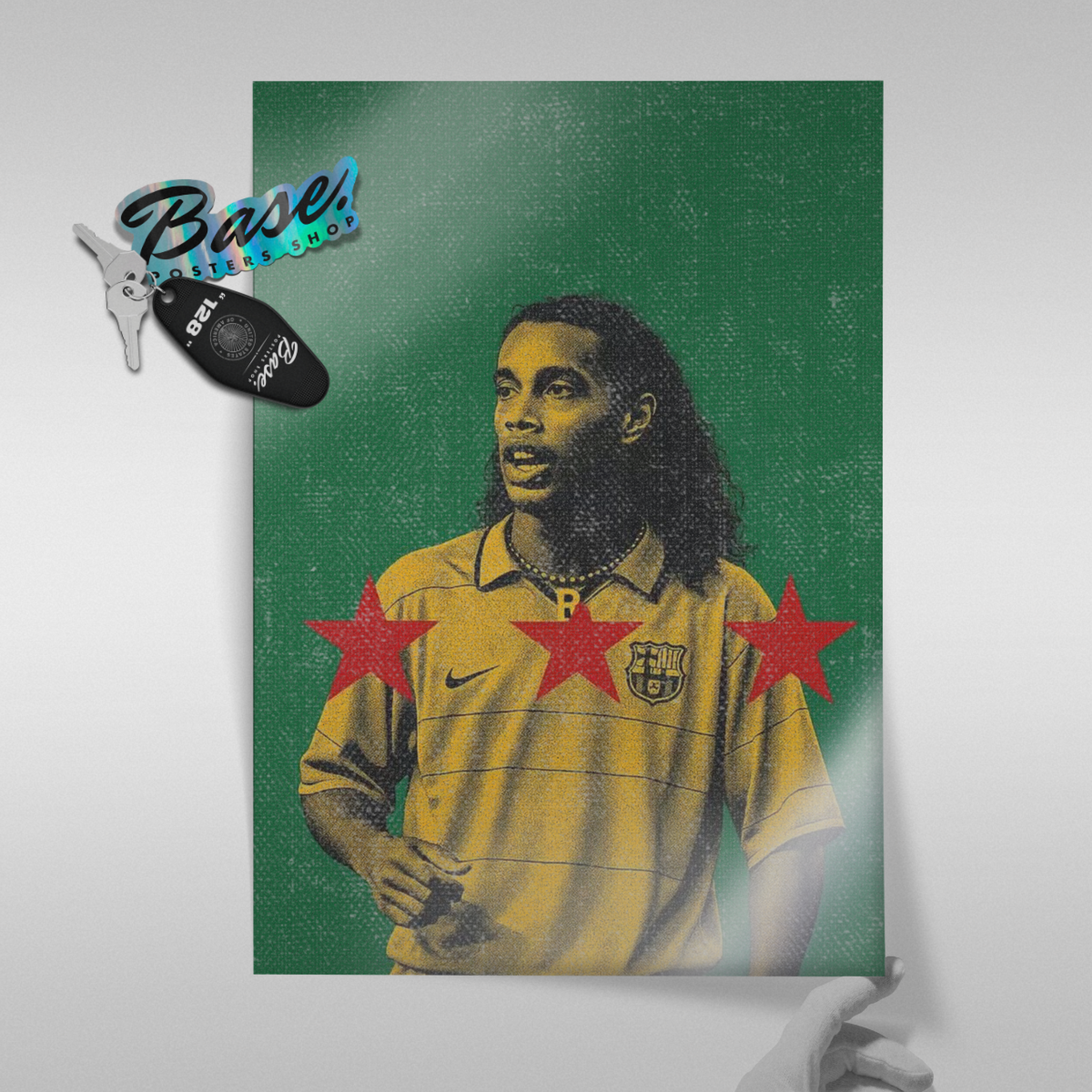 Ronaldinho - Barcelona Yellow Kit Poster