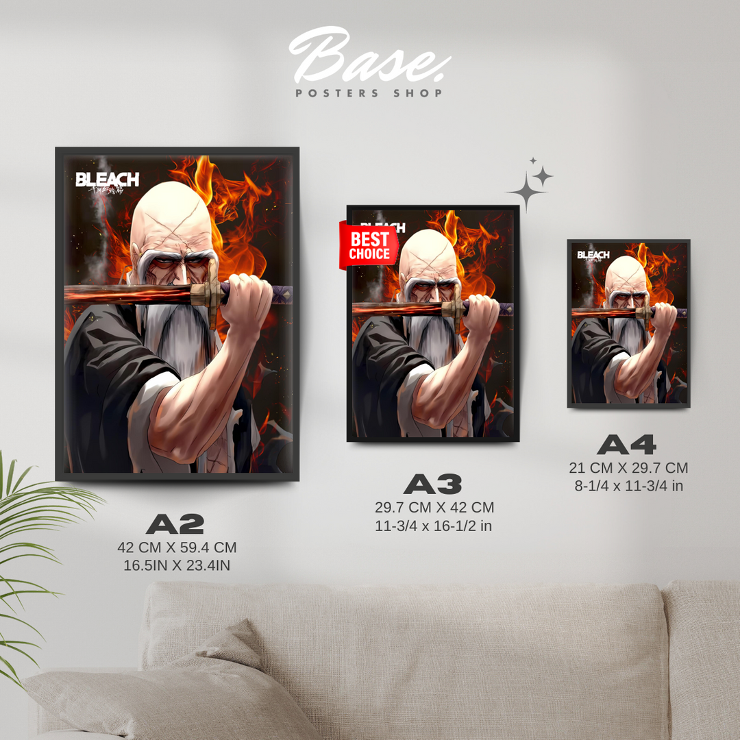 BLEACH Genryūsai Shigekuni Yamamoto Poster – from 7.95€ | Free