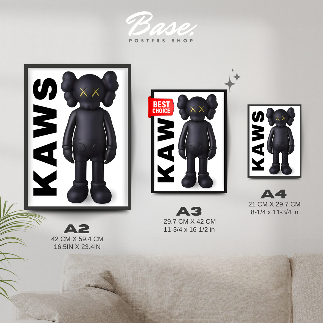 ONLY BLACK KAWS Poster – from 7.95€ | Free Shipping – Posters Base