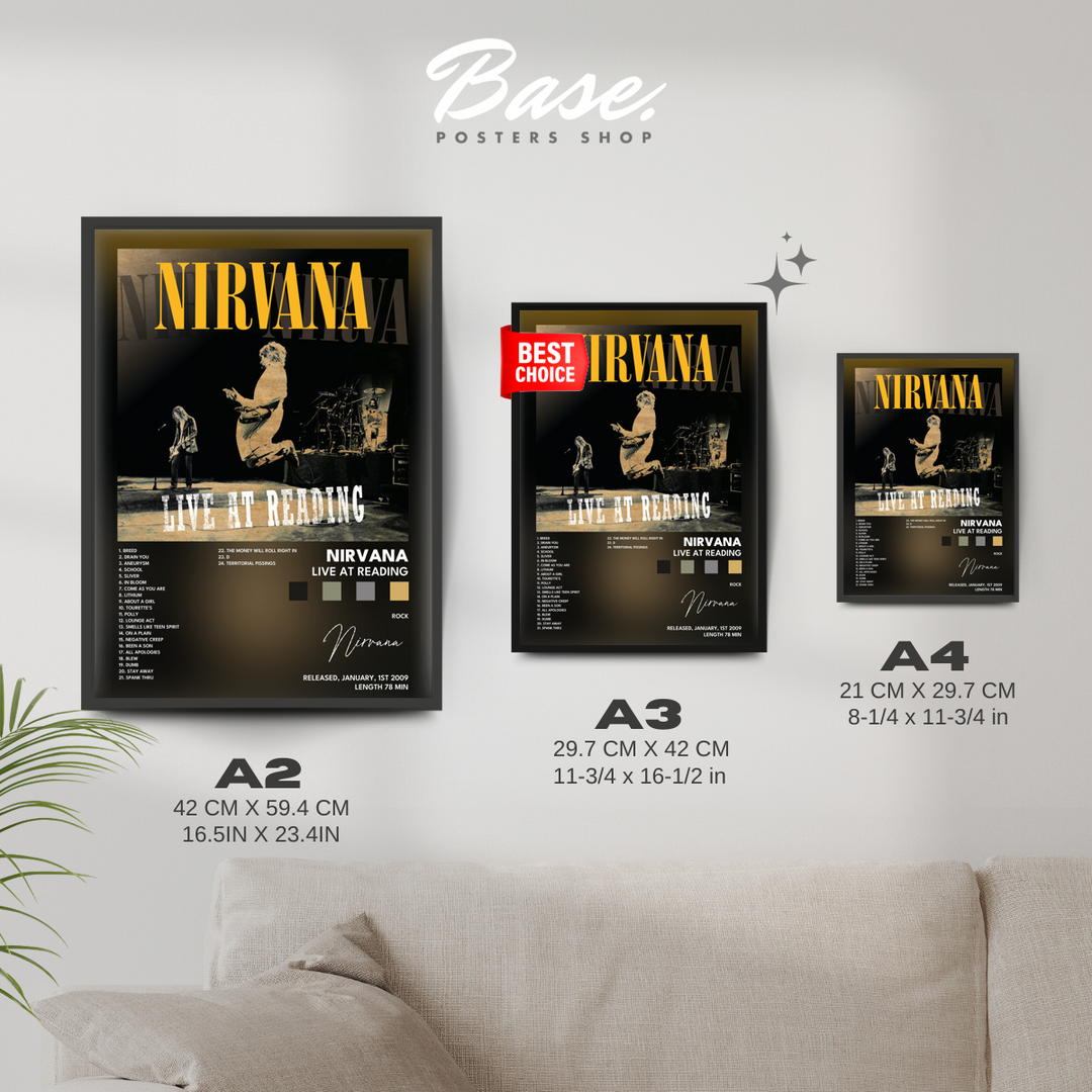 nirvana Live at Reading poster Poster – from 6.95€ | Free Shipping