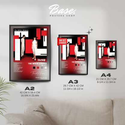 the white stripes De Stijl poster