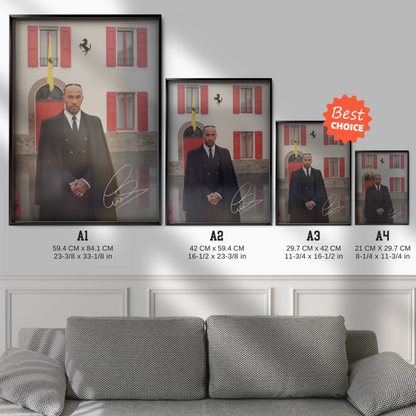 Hamilton With Ferrari Sign