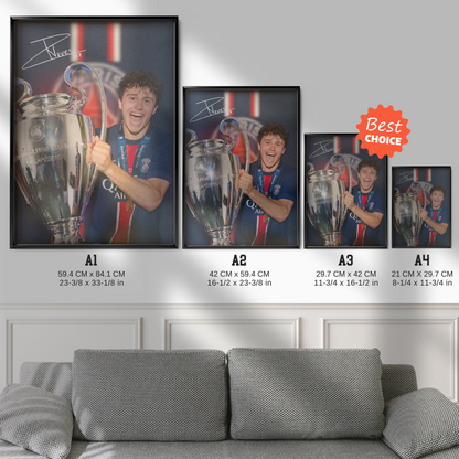 Joao Neves Champions League 2025 Trophy