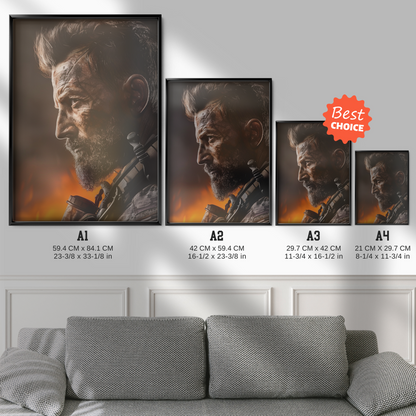 Call Of Duty – Bearded Soldier In Flames