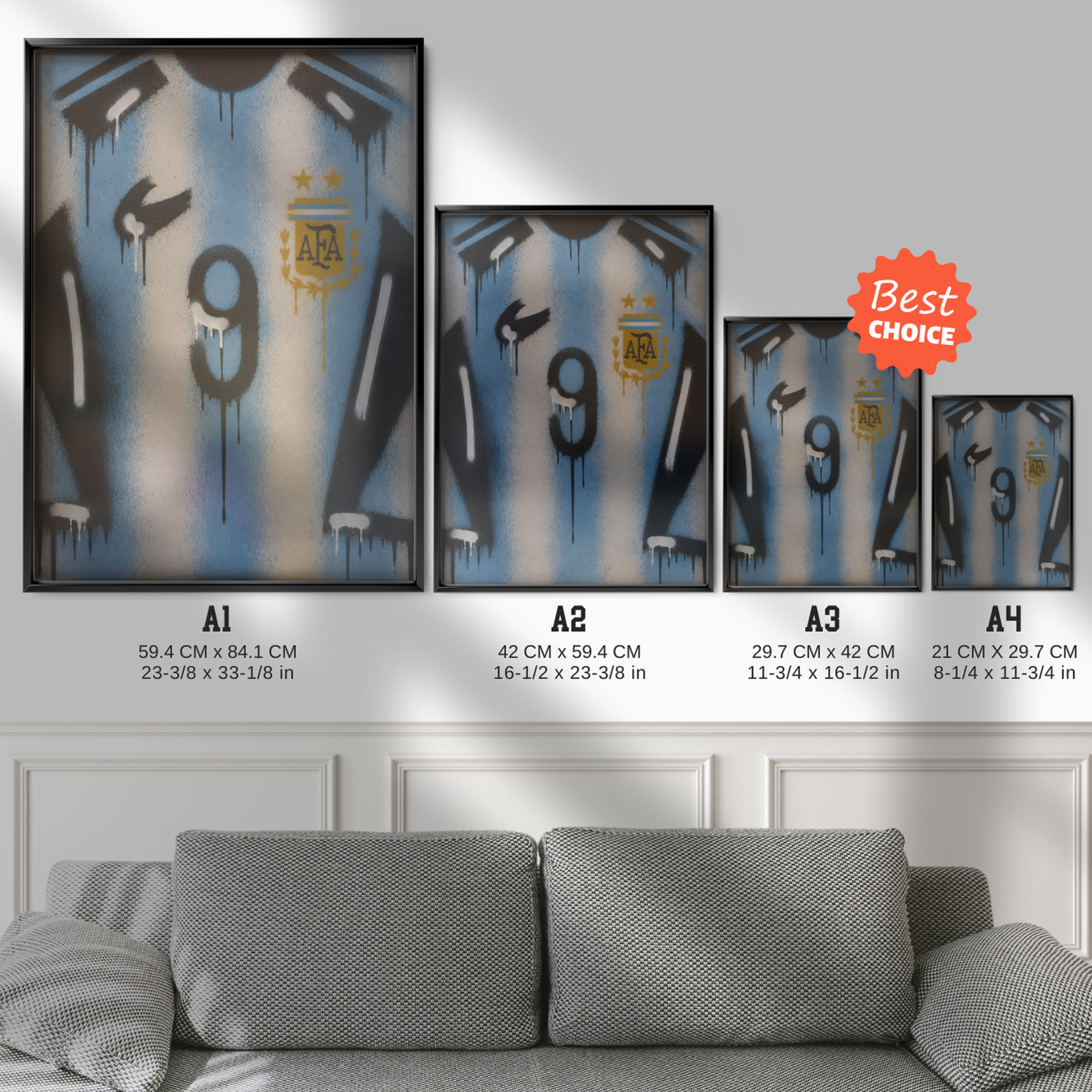 Argentina National Team - Jersey Art Poster