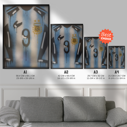 Argentina National Team - Jersey Art Poster