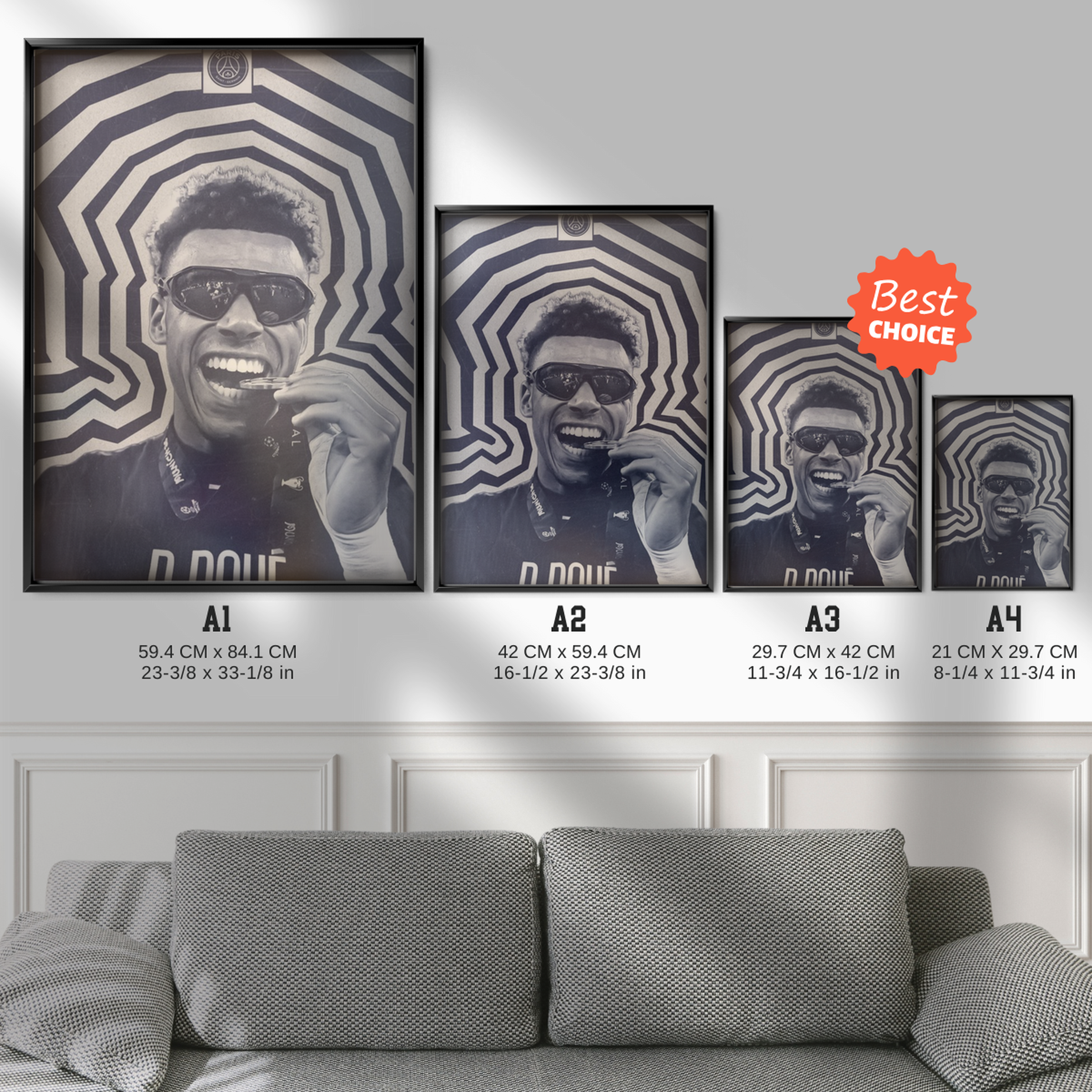 Desire Doue - PSG Celebration Poster