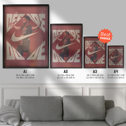 Desire Doue - PSG Number 7 Poster