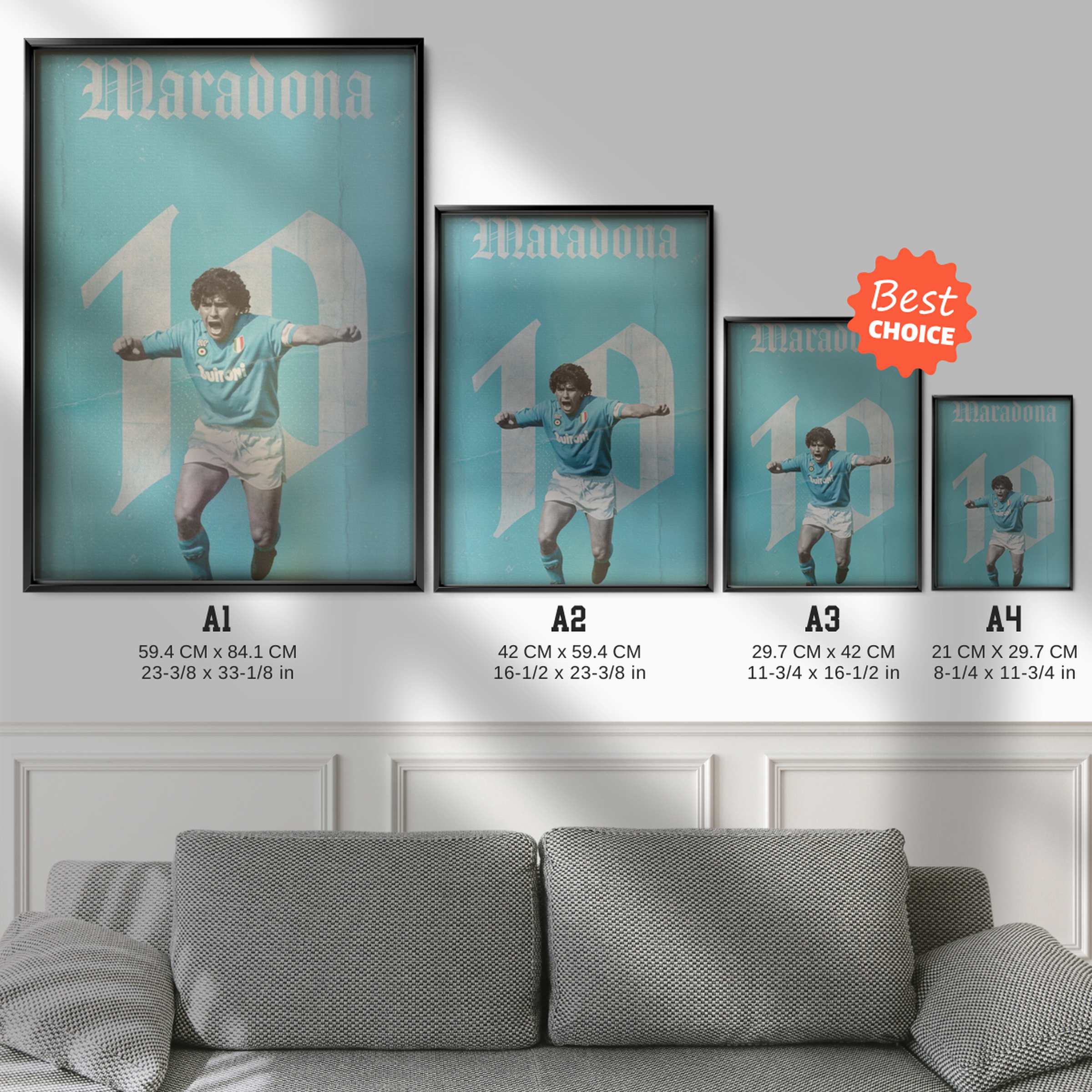 Diego Maradona - Napoli Number 10 Poster