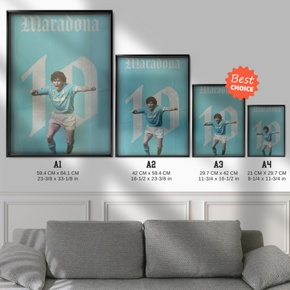 Diego Maradona - Napoli Number 10 Poster