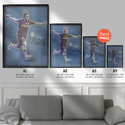 Diego Milito - Inter Milan Il Principe Poster
