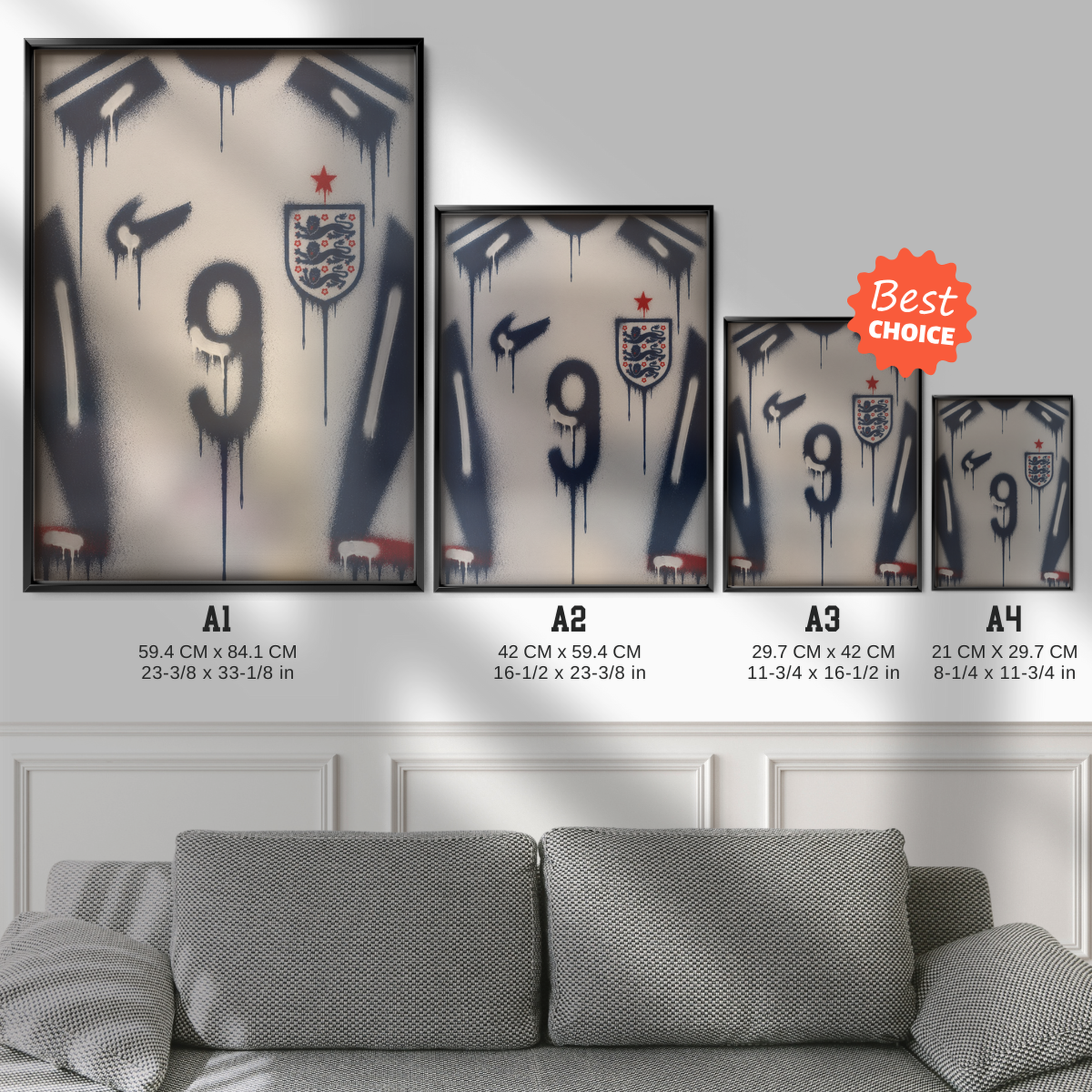 England National Team - Number 9 Poster