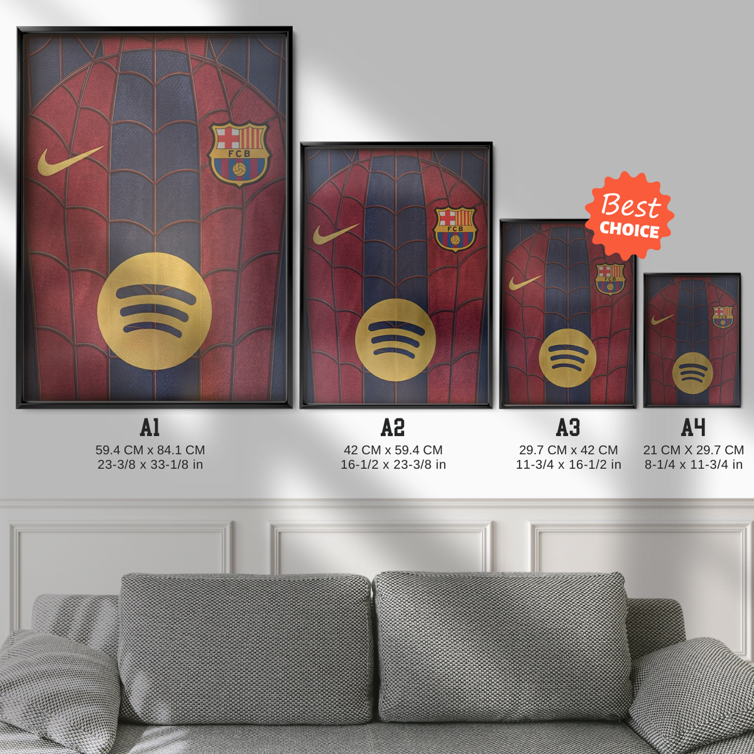 FC Barcelona - Stained Glass Jersey Poster