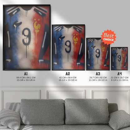 France National Team - Number 9 Poster