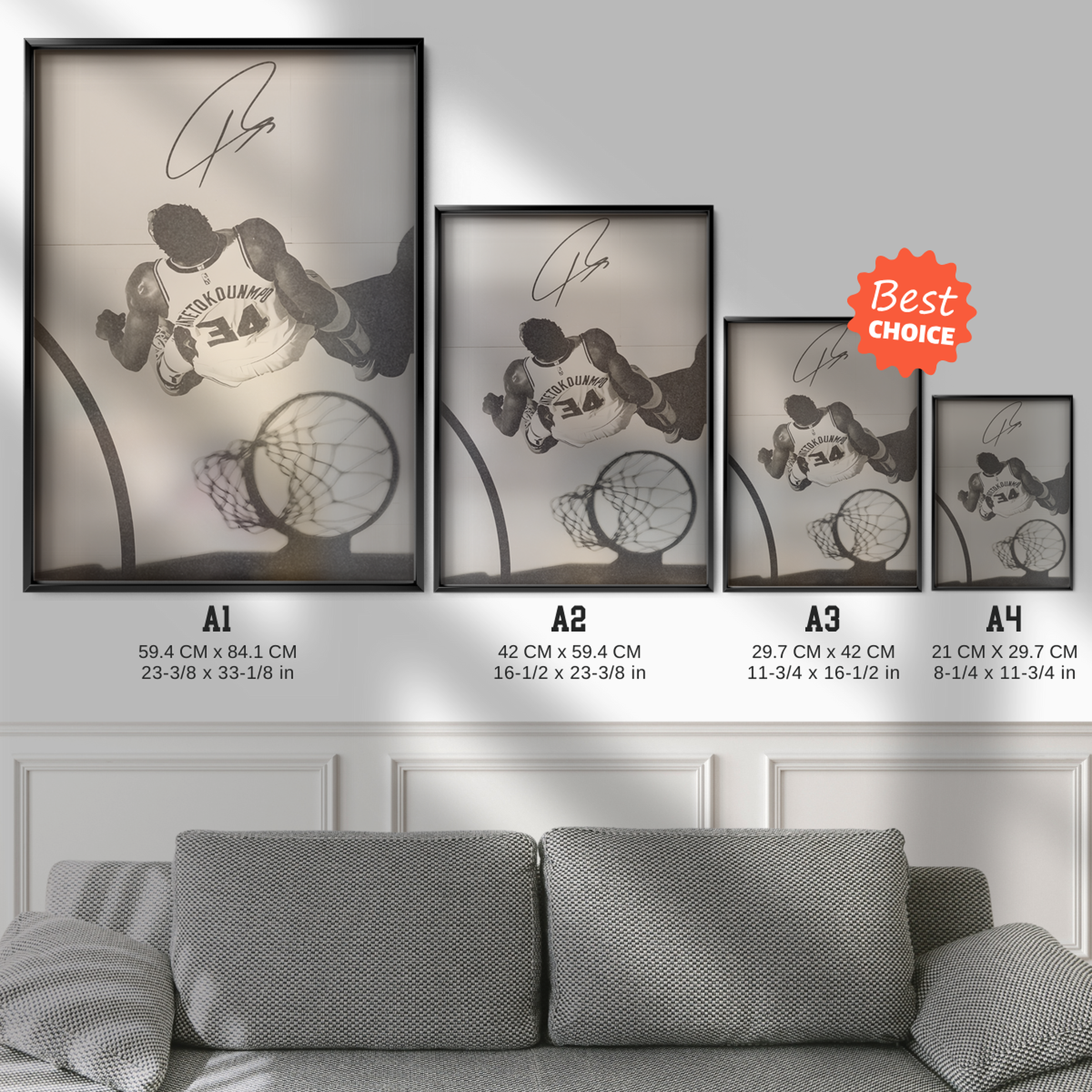 Giannis Antetokounmpo Milwaukee Bucks (#34) Overhead Dunk