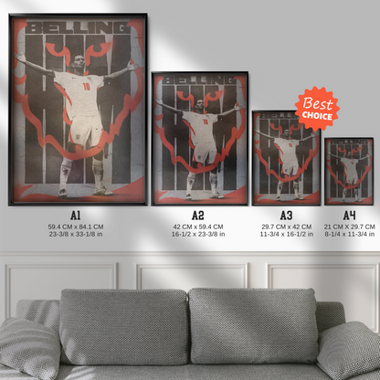 Jude Bellingham - England Celebration Poster