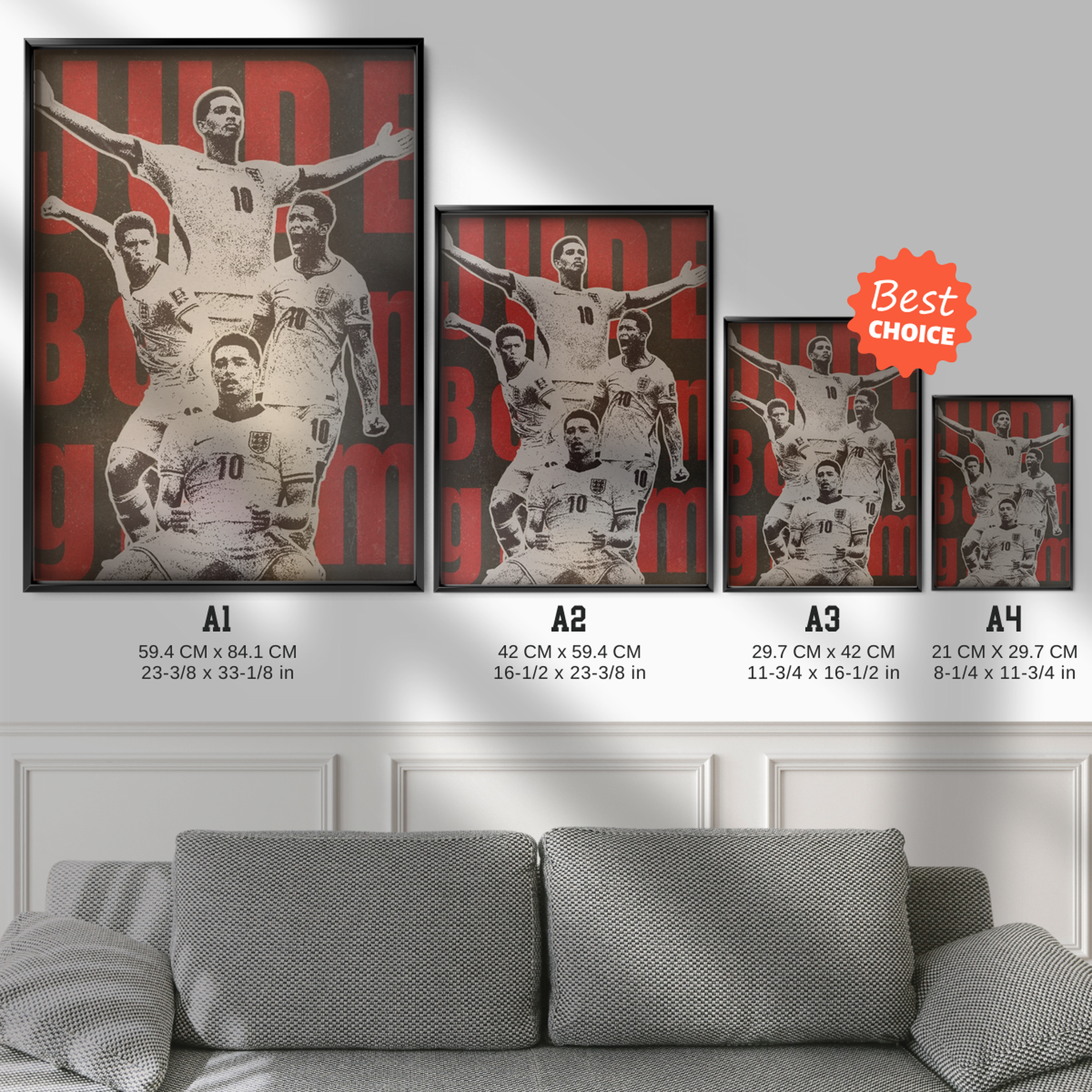 Jude Bellingham - England Number 10 Collage Poster