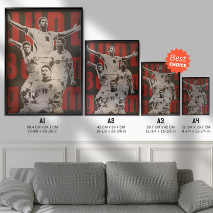 Jude Bellingham - England Number 10 Collage Poster