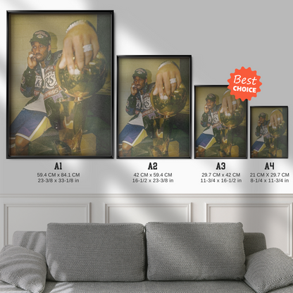 Kobe Bryant Lakers Championship Trophy Photo (locker Room)