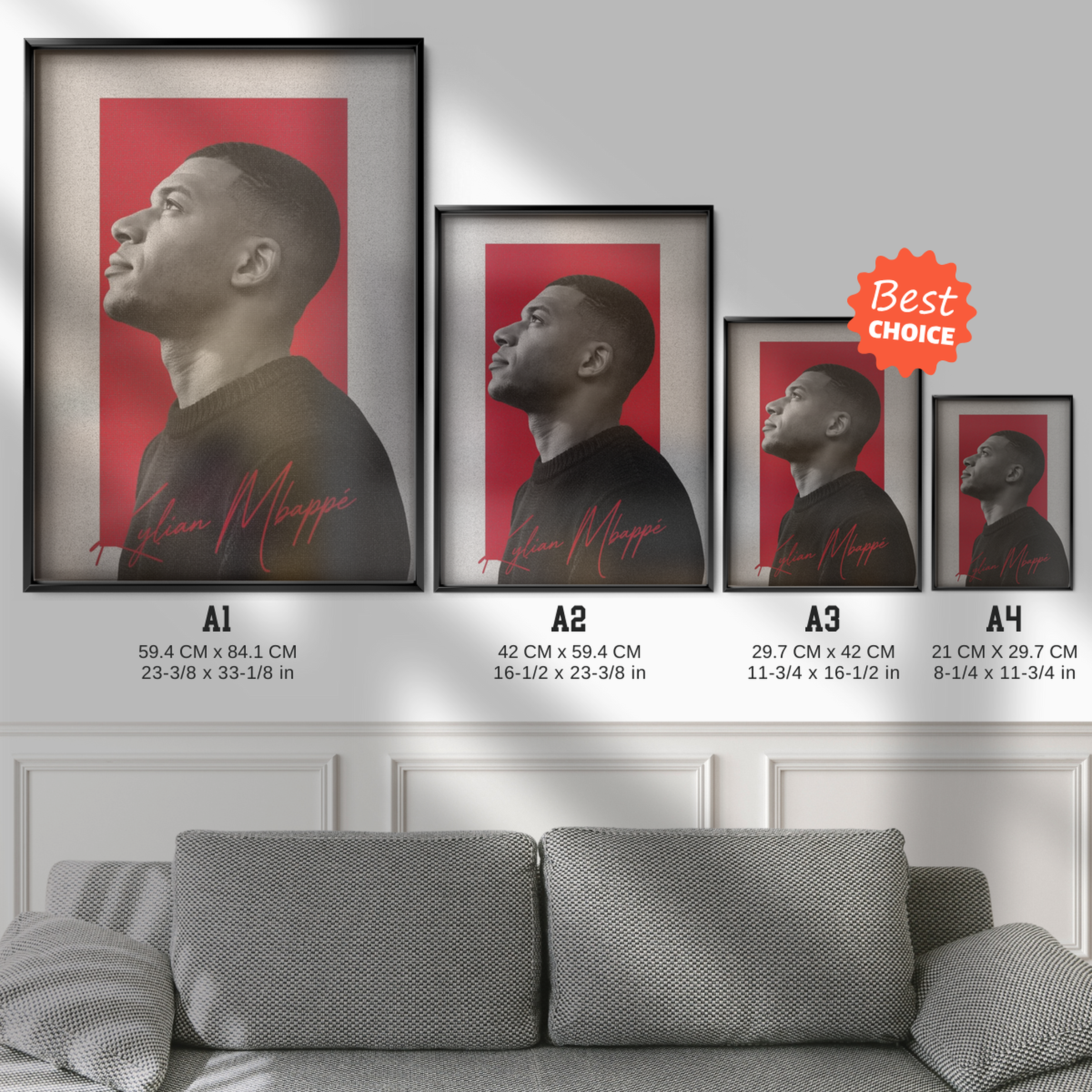 Kylian Mbappe - Profile Portrait Poster